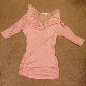 ‼️Closing July ! Light Pink Cold Shoulder Top